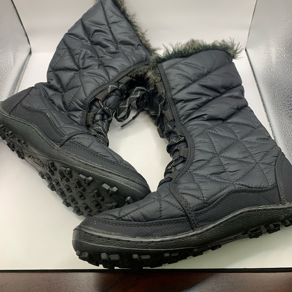 Columbia Women's 6.5 Omni Grip Powder Summit Quilted Puff Faux Fur Winter Boots - Picture 3 of 8